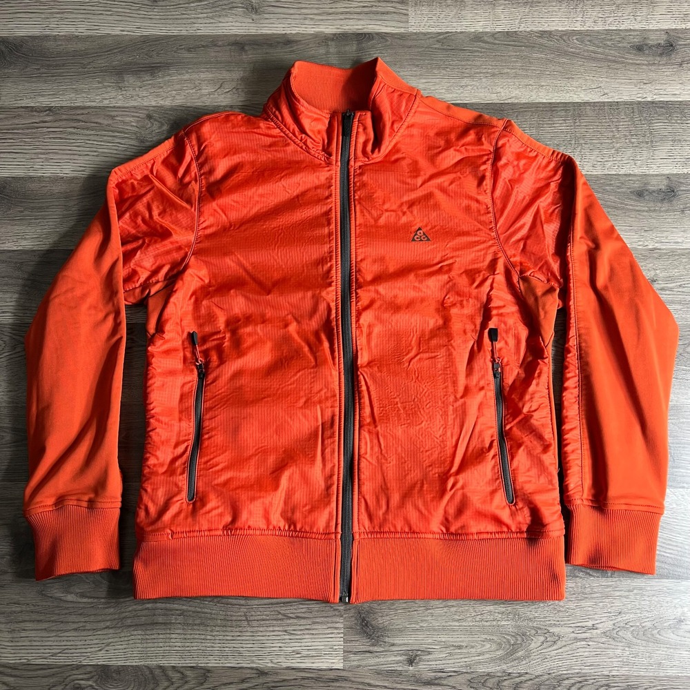 Nike ACG Track Jacket Mens‎ Medium Hiking Full Zip Orange Gorpcore Activewear
